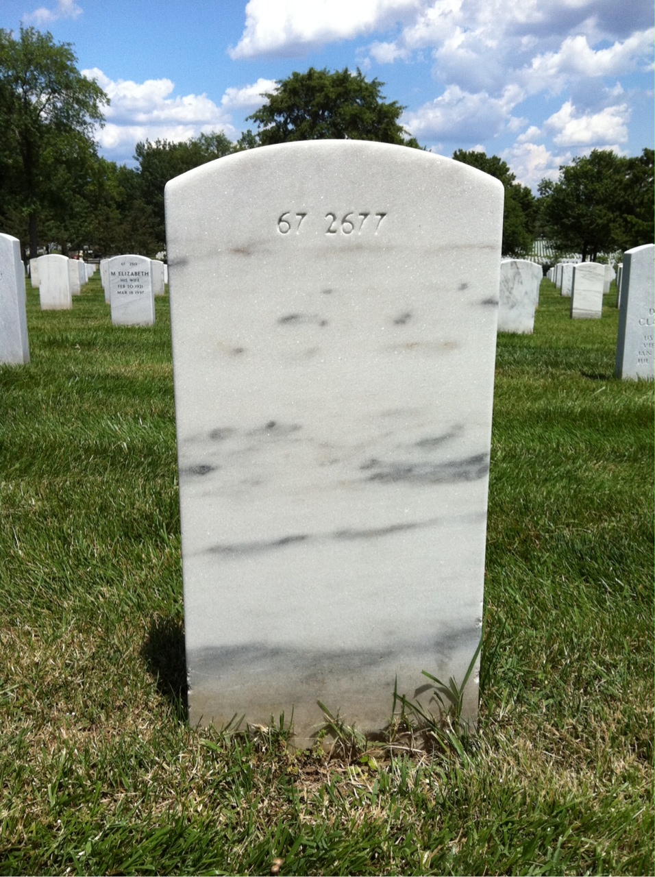 Back of headstone — James Critz