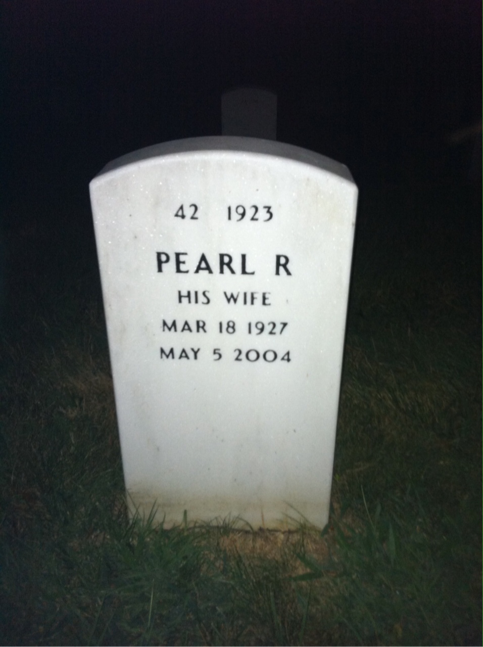 Back of headstone — Lawrence Paper