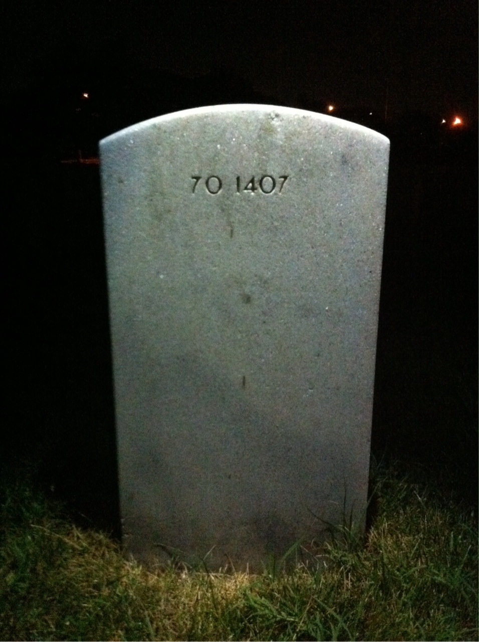 Back of headstone — Charles Adrian