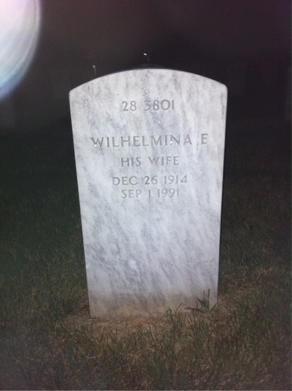 Back of headstone — De France Mondine