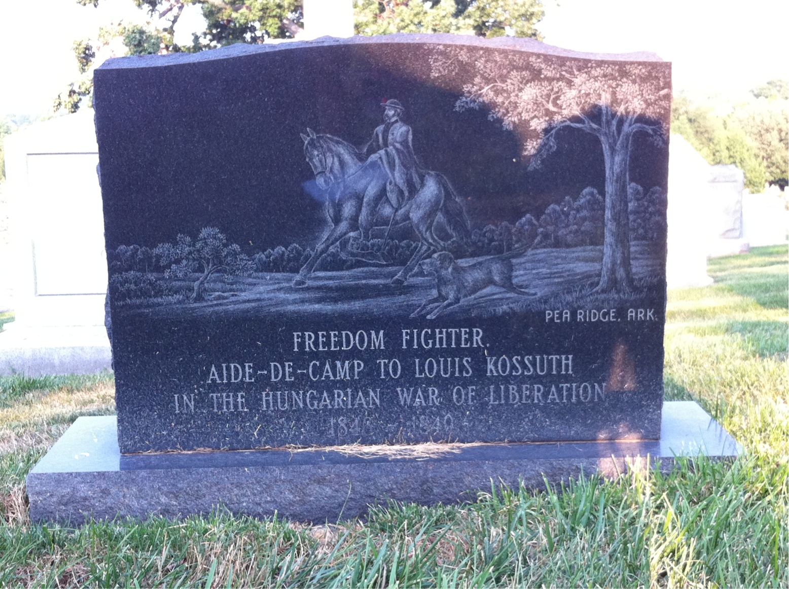 Back of headstone — Alexander Asboth
