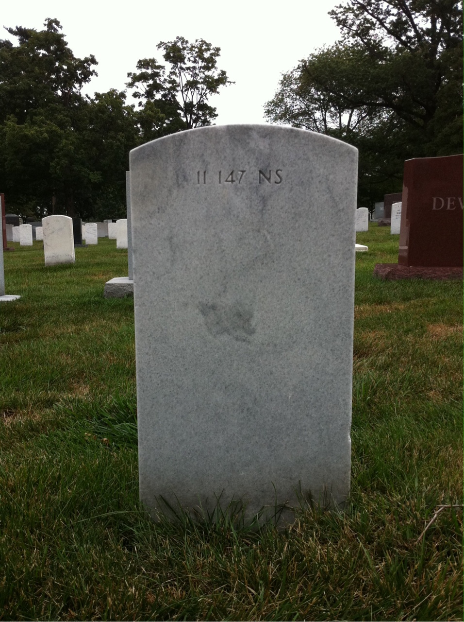 Back of headstone — Wilhelmina Walter Harris