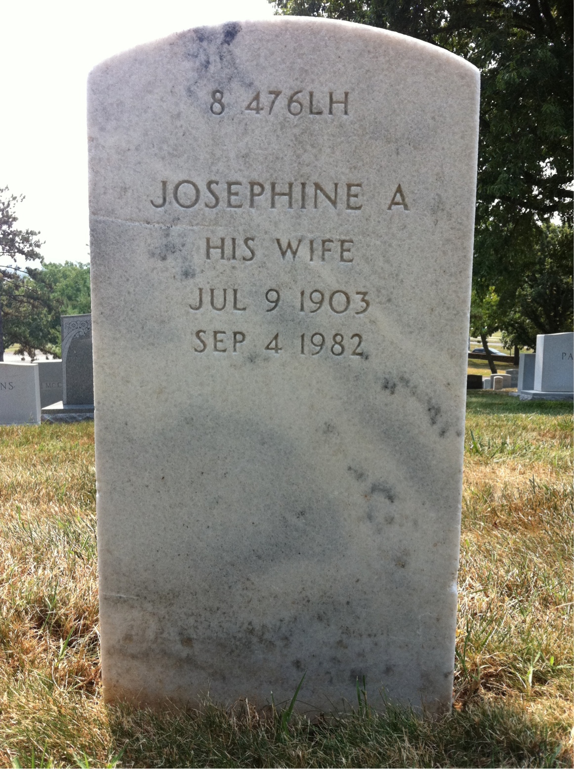 Back of headstone — Blair Montgomery