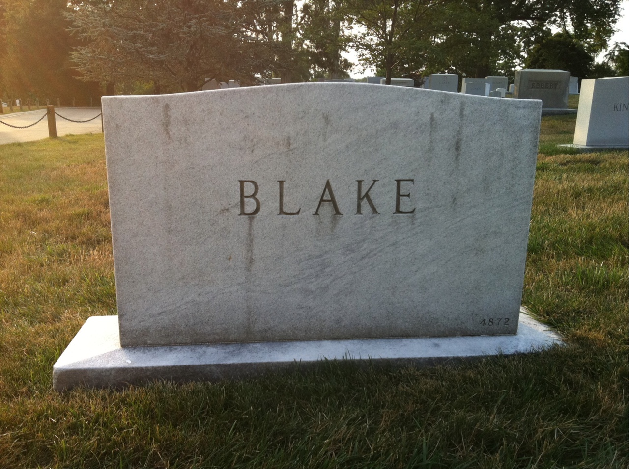 Back of headstone — Alice Blake