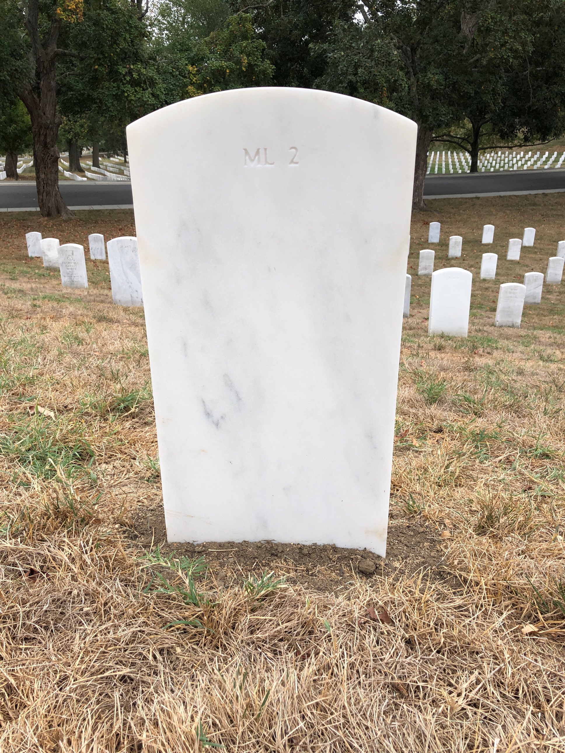 Back of headstone — August Mouton