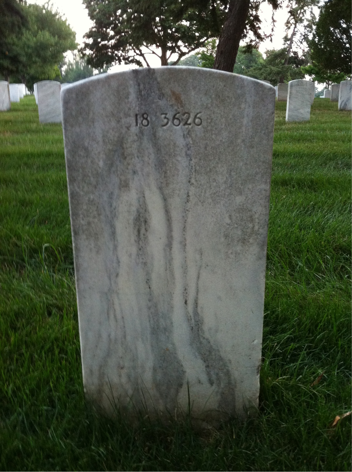 Back of headstone — Howard Mullens