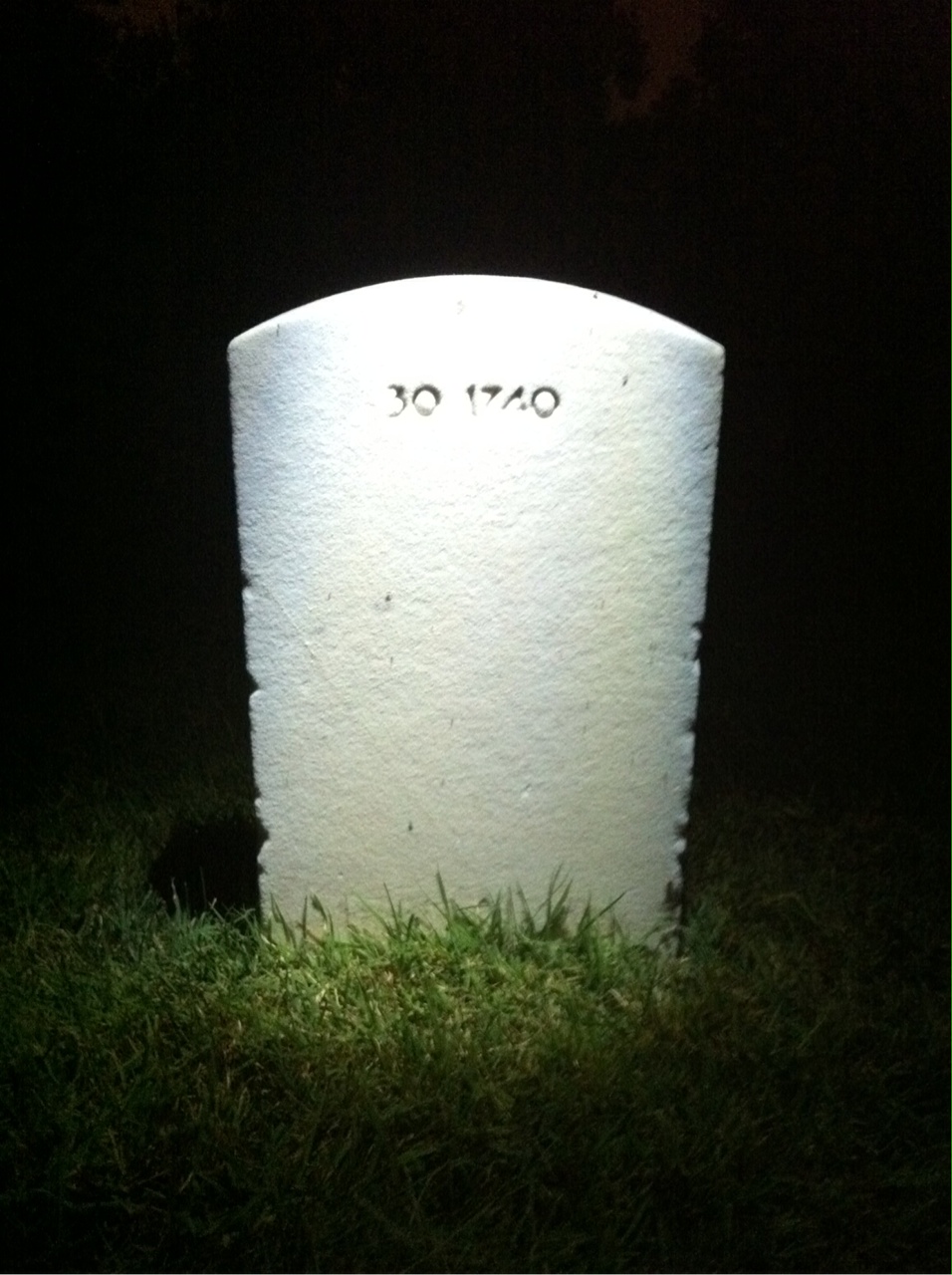 Back of headstone — Otis Cox