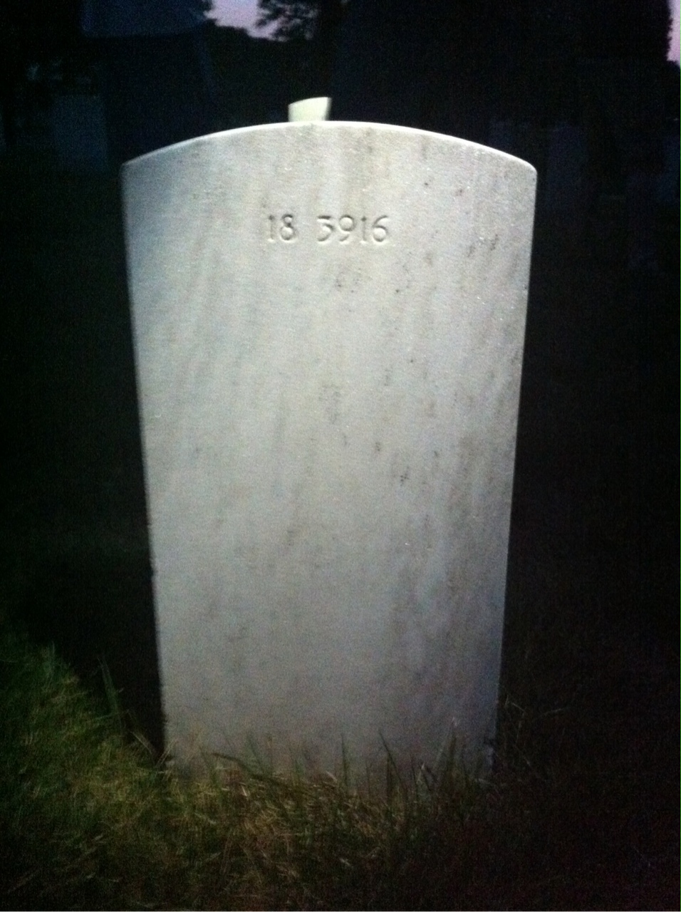 Back of headstone — Henry Beehn