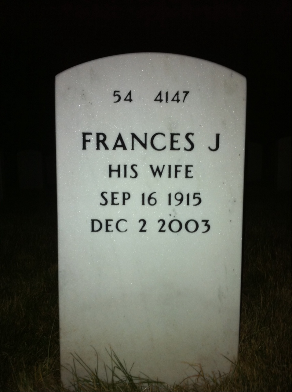 Back of headstone — John Finn