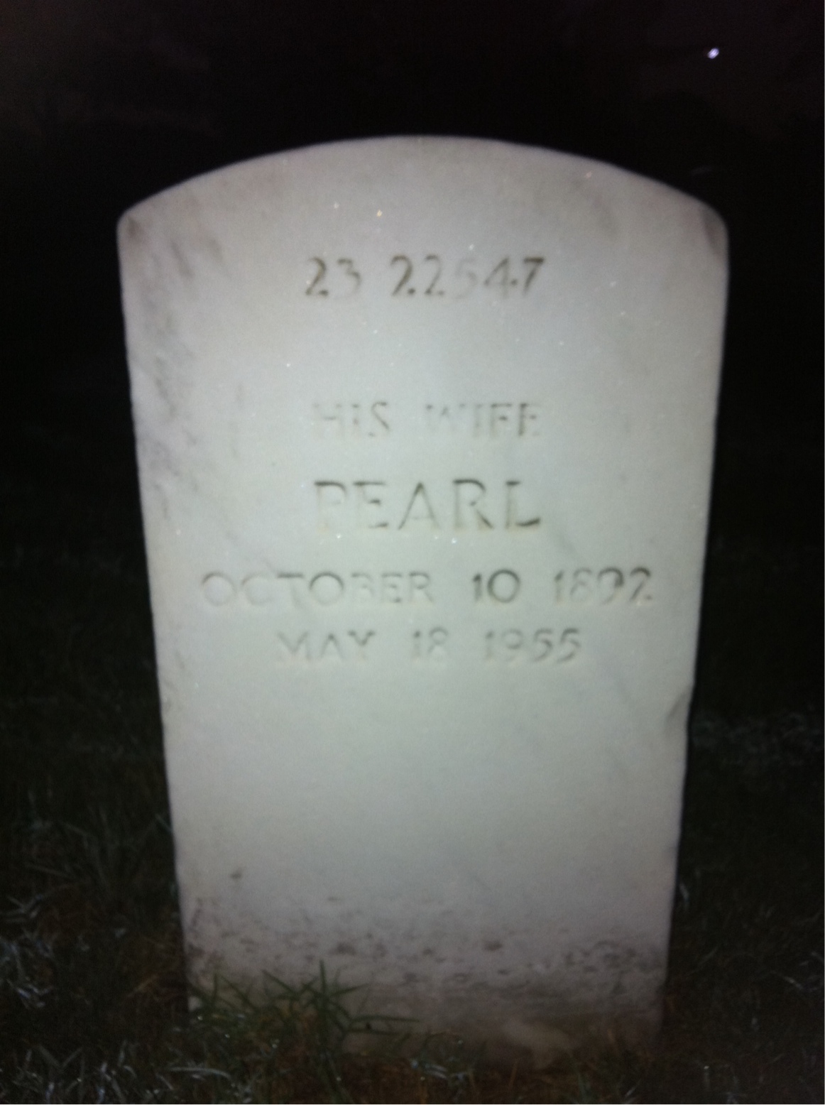 Back of headstone — Henry Bailey
