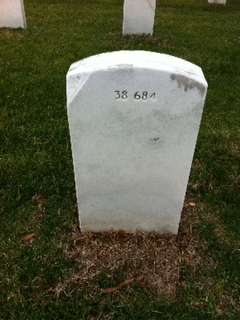 Back of headstone — Merdella Bauman