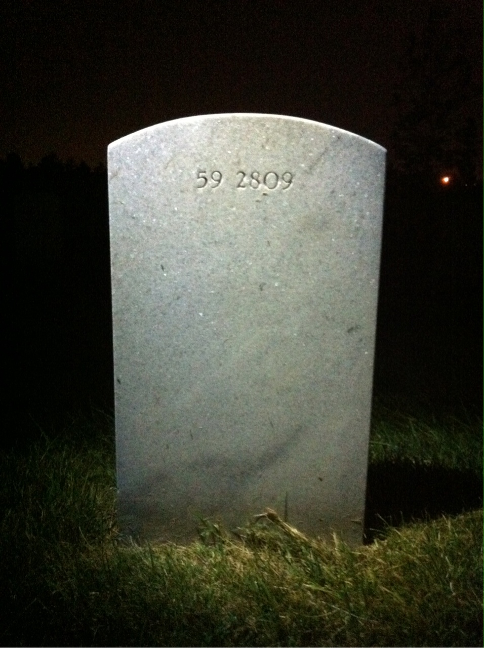Back of headstone — Mitchel Averhart