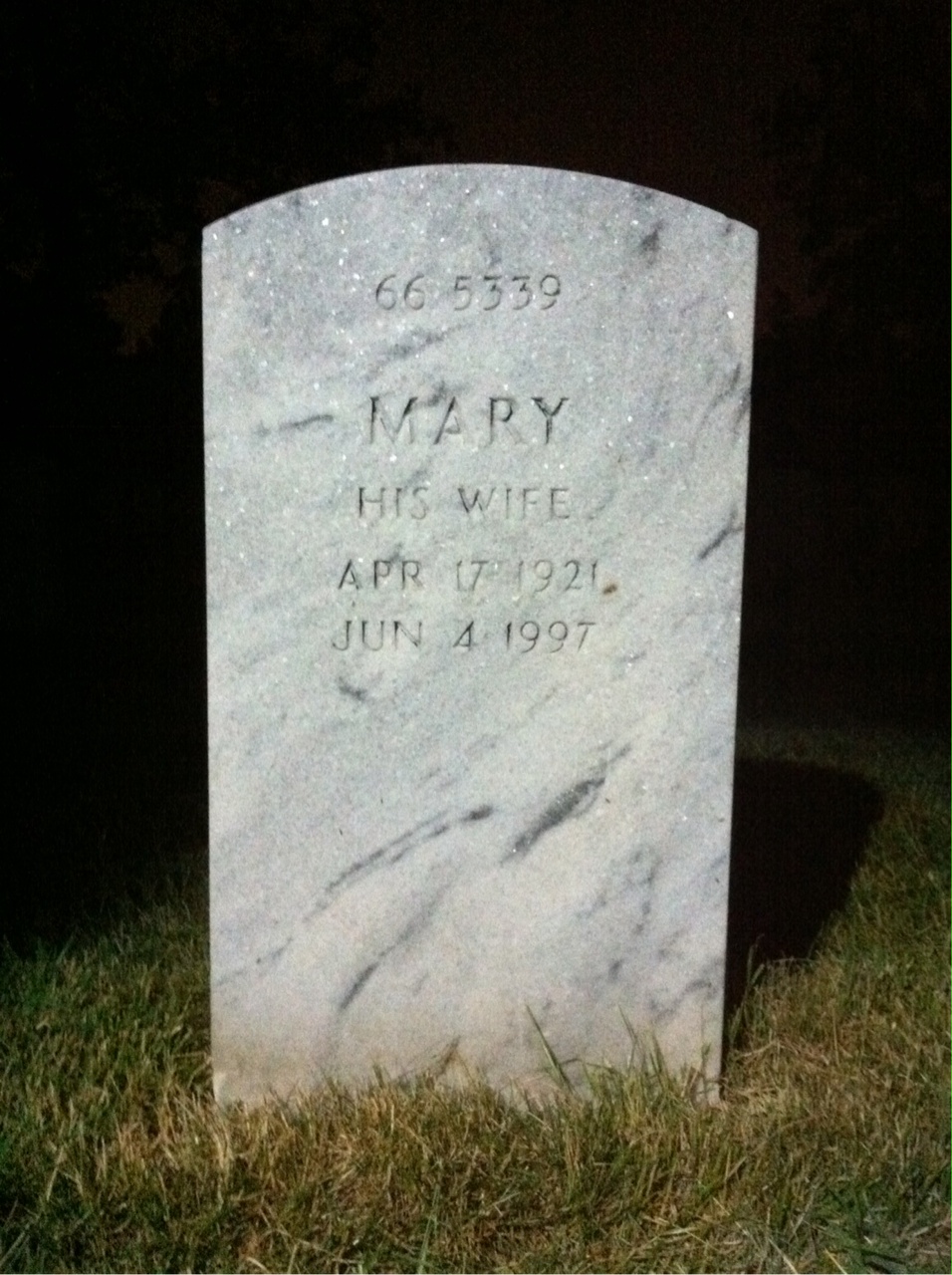 Back of headstone — Mary Bohannon