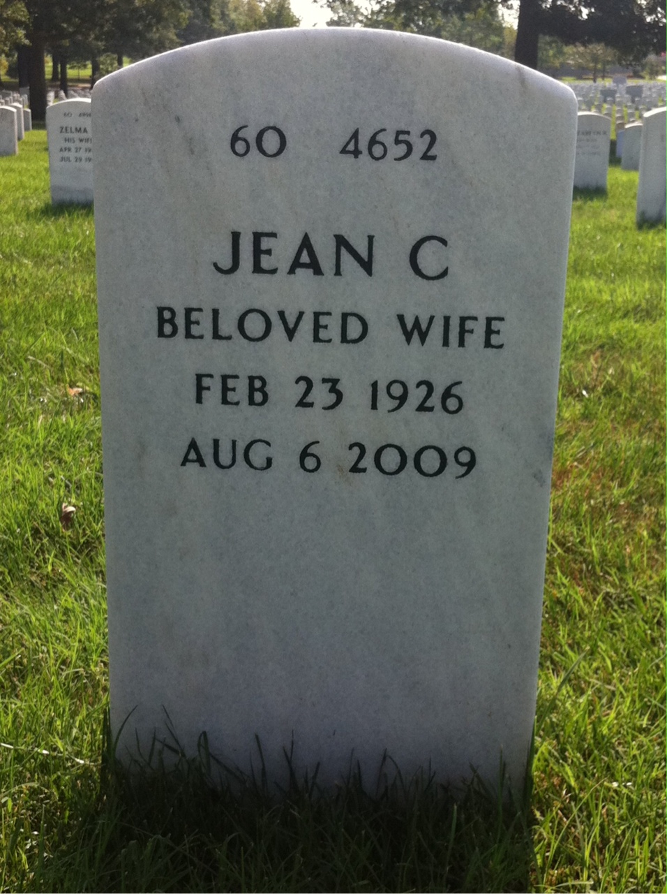 Back of headstone — Robert Bush