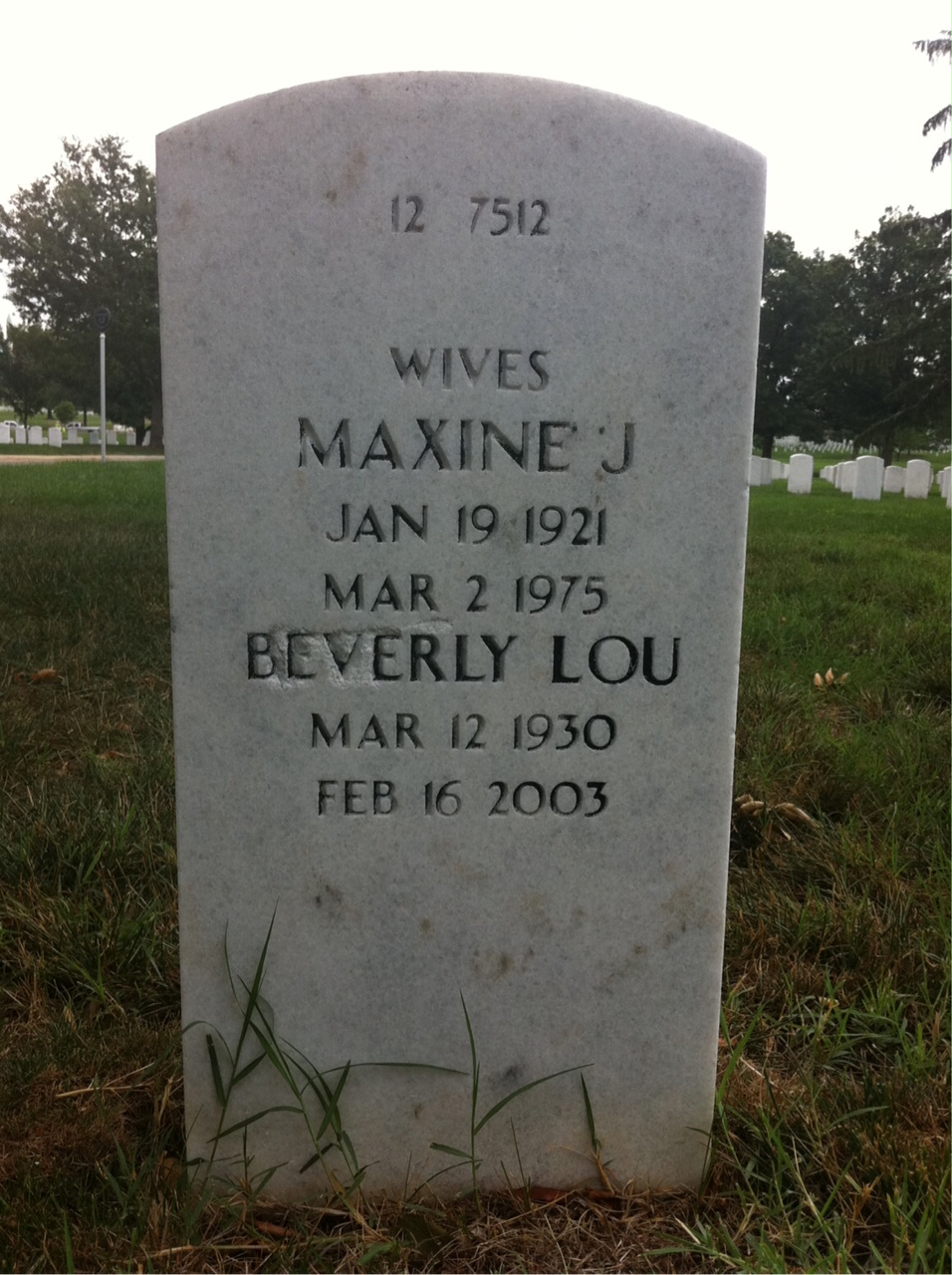Back of headstone — John Washington Weeks