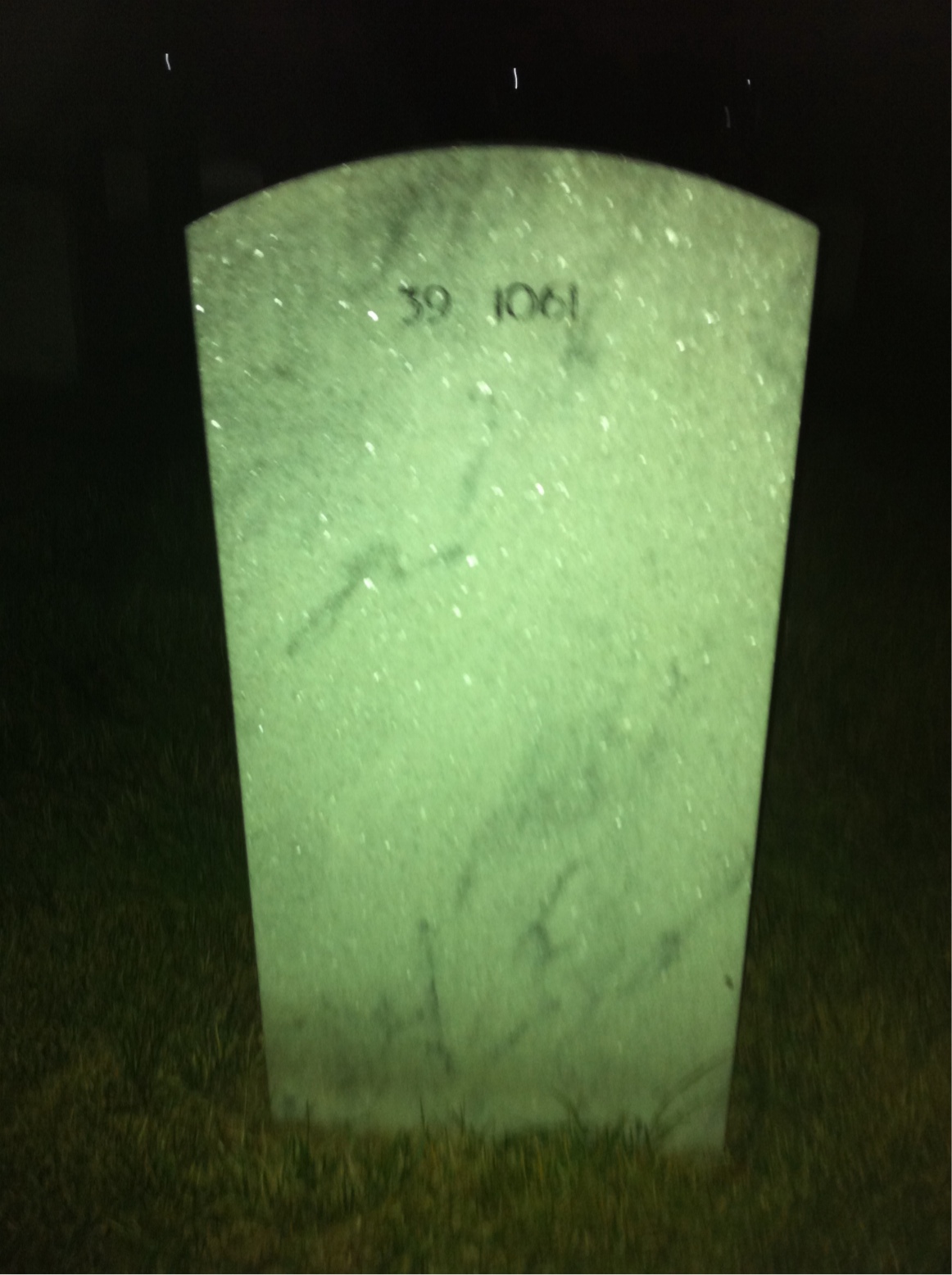 Back of headstone — Joseph Mitton
