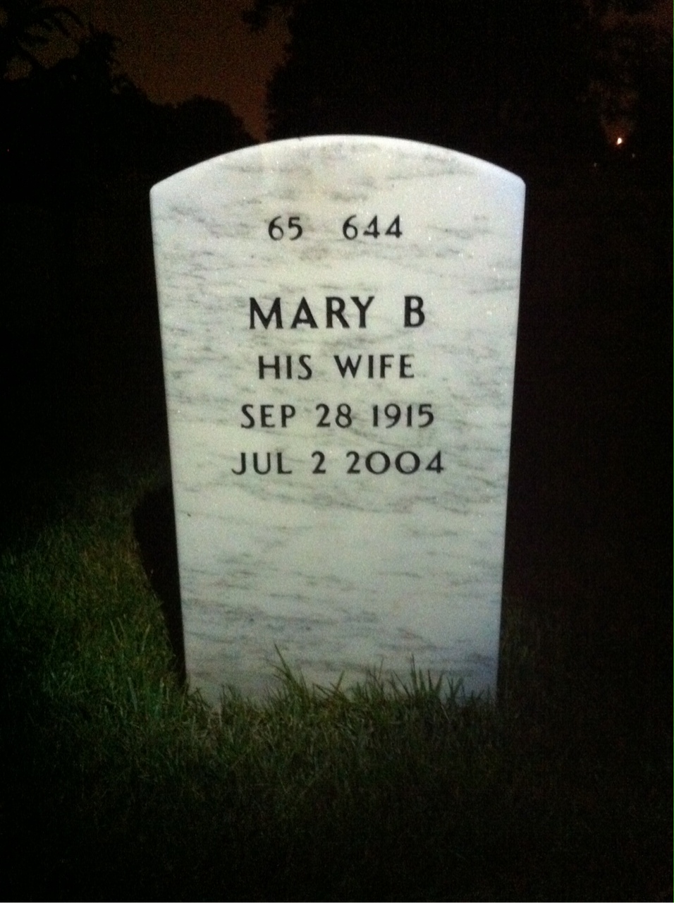 Back of headstone — Frank Obelnicki