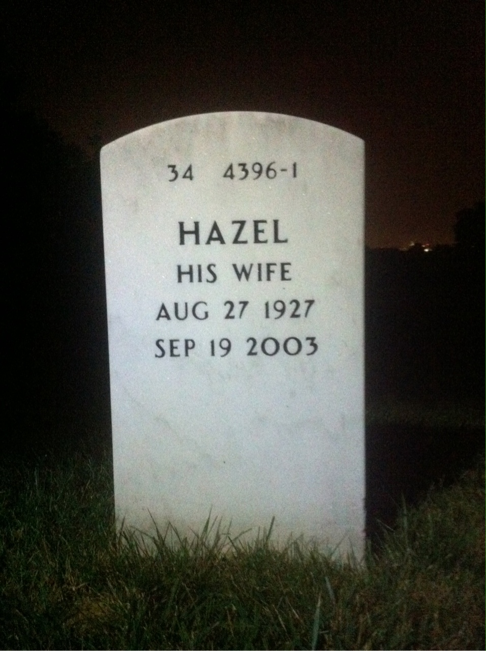 Back of headstone — Merrill Kimble