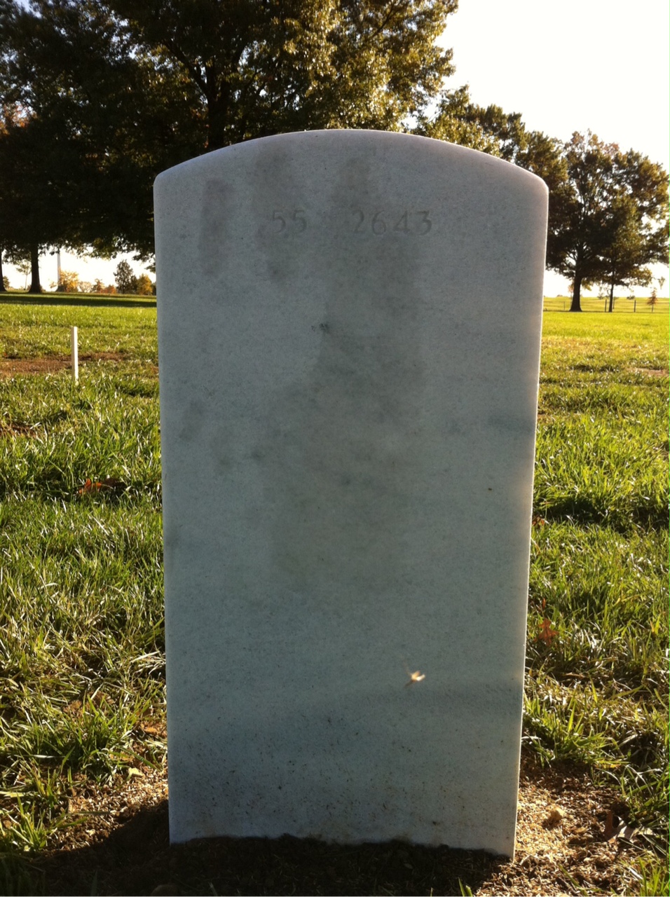Back of headstone — Willard Eugene Hammer