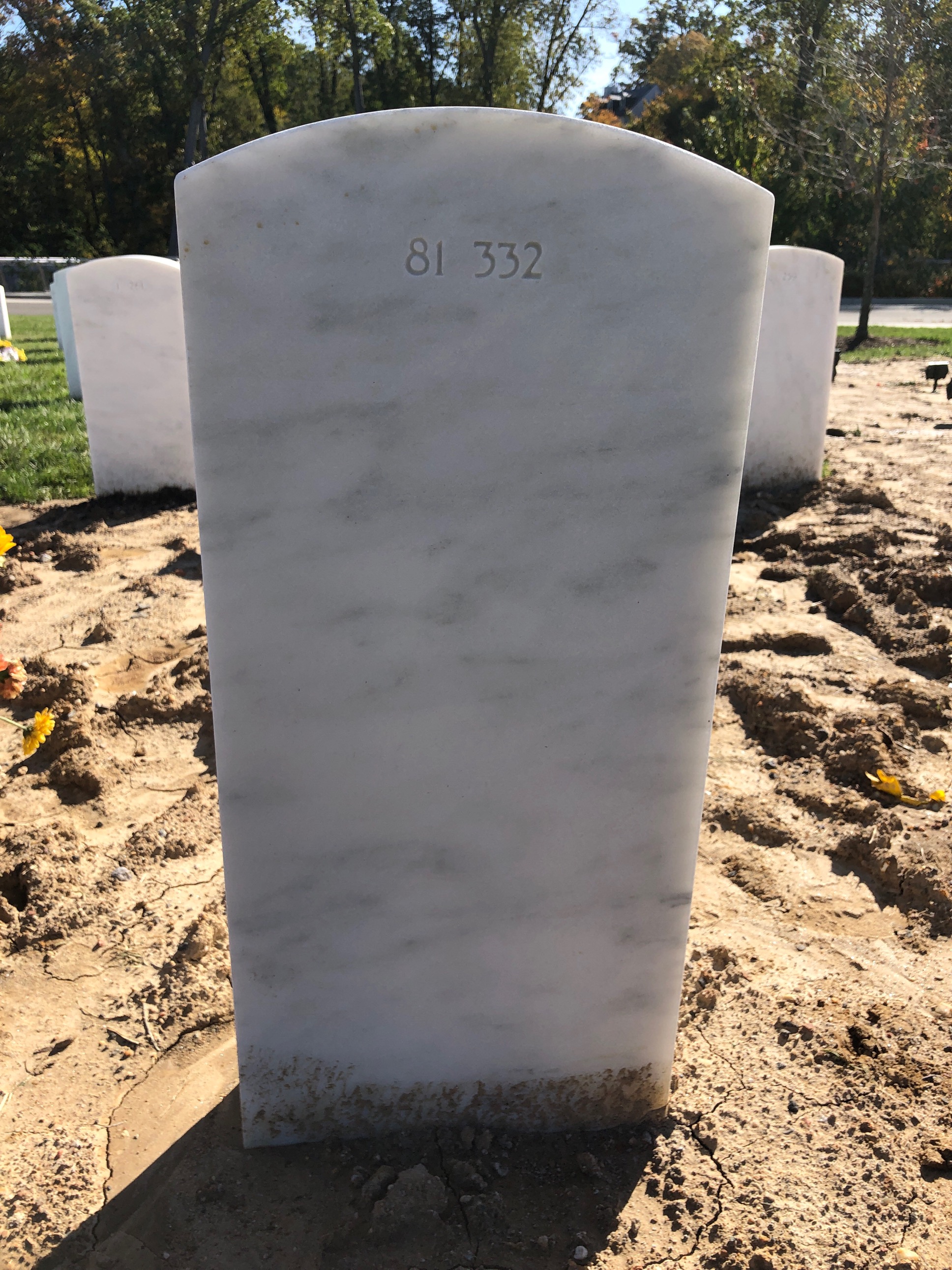 Back of headstone — Thomas L Lindsay