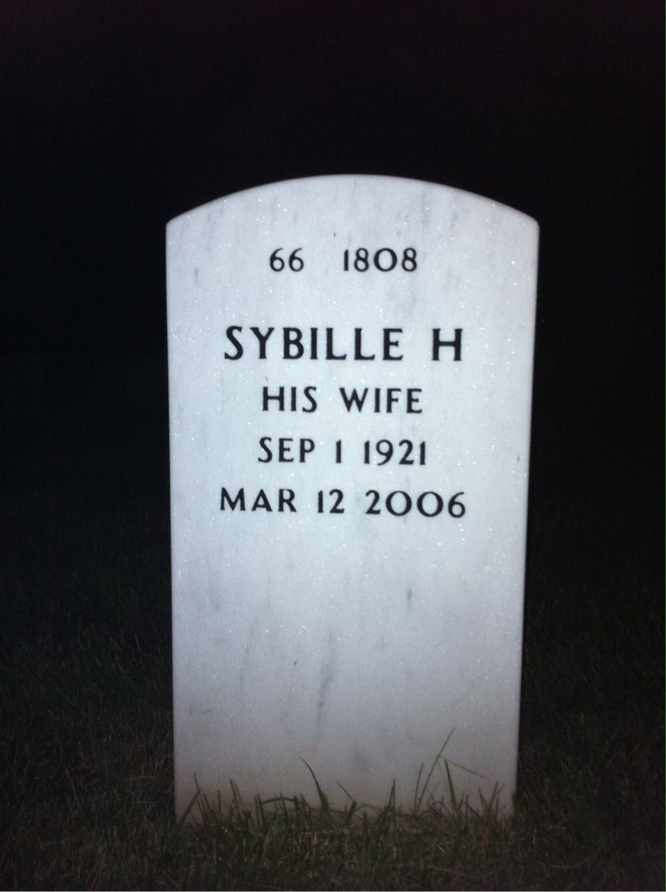 Back of headstone — Perry Sebreny
