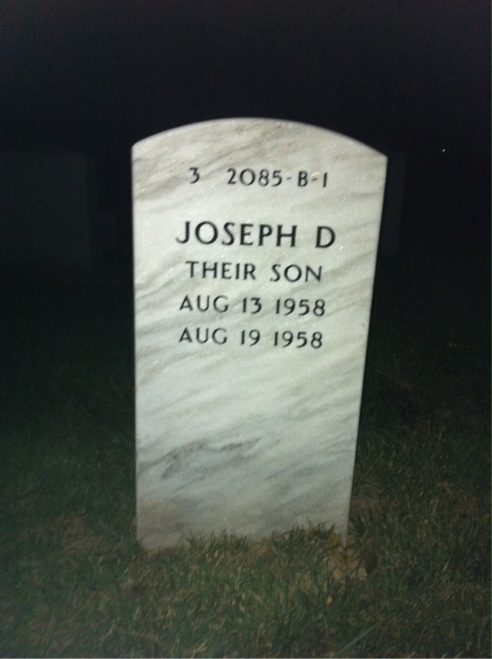 Back of headstone — Raymond Cooke