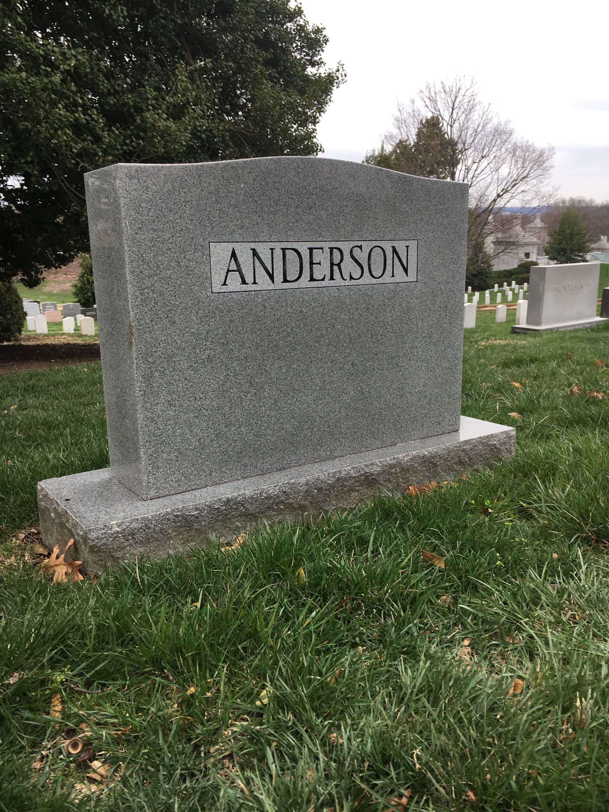 Back of headstone — Robert Anderson