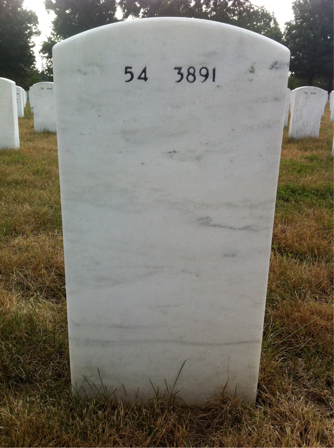 Back of headstone — William Harris