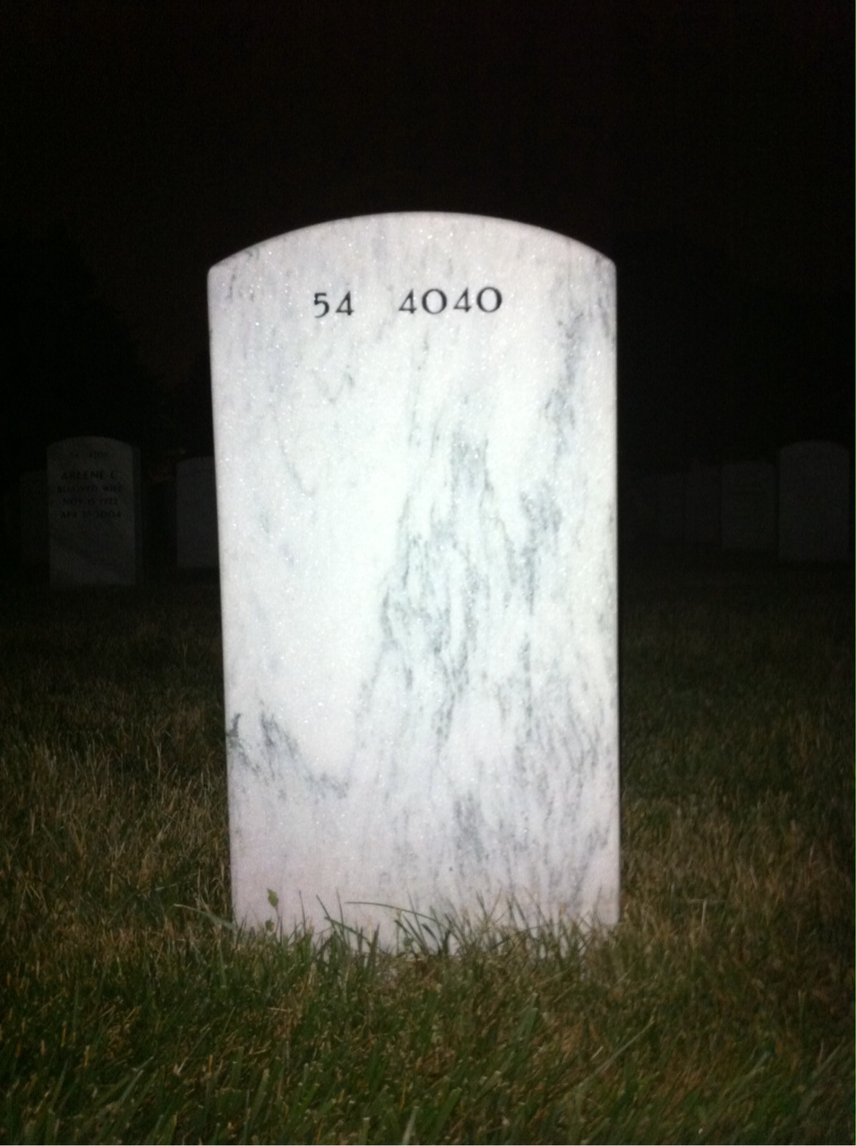 Back of headstone — Gregory Watkins