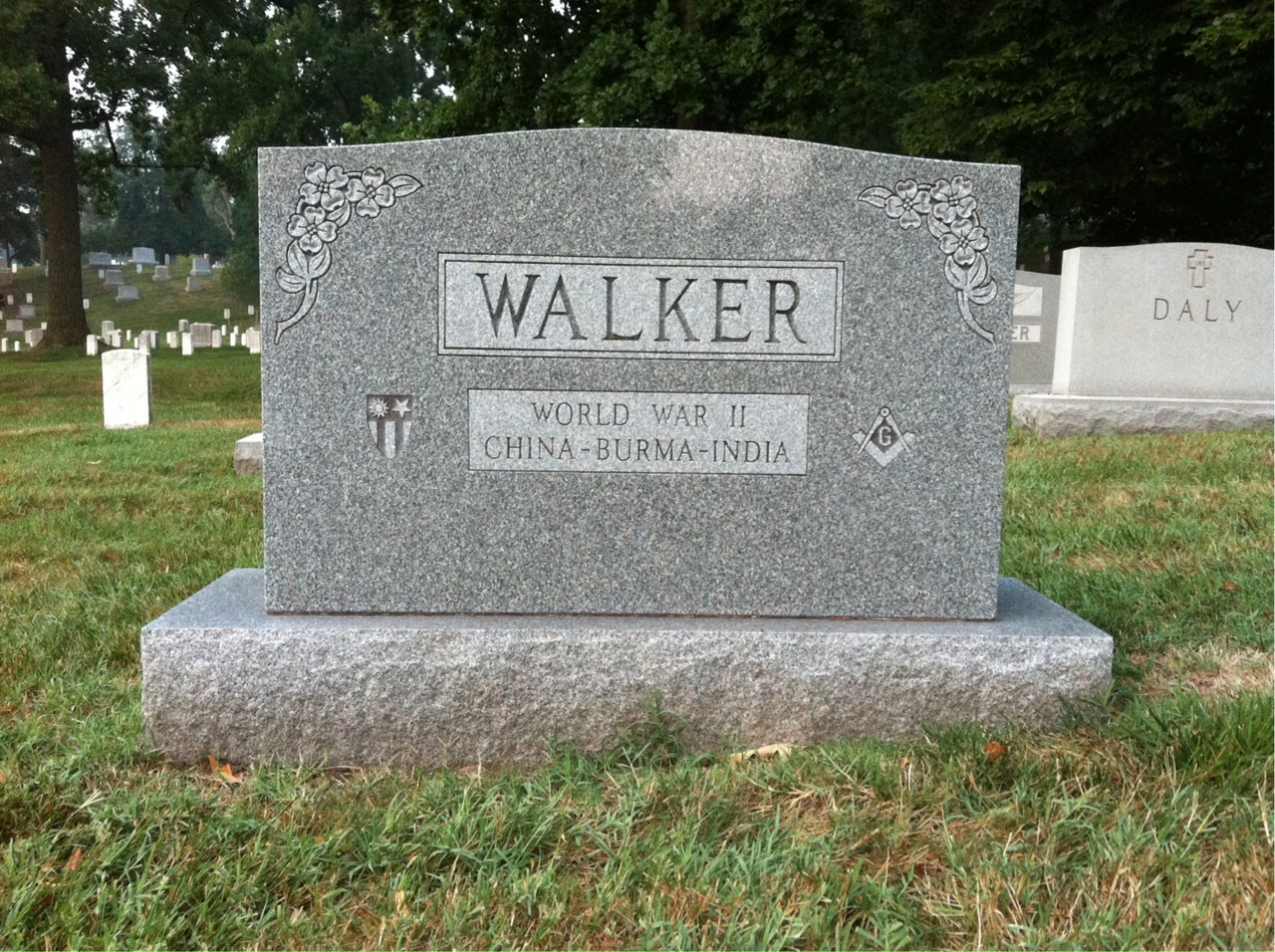 Back of headstone — Marvin Walker