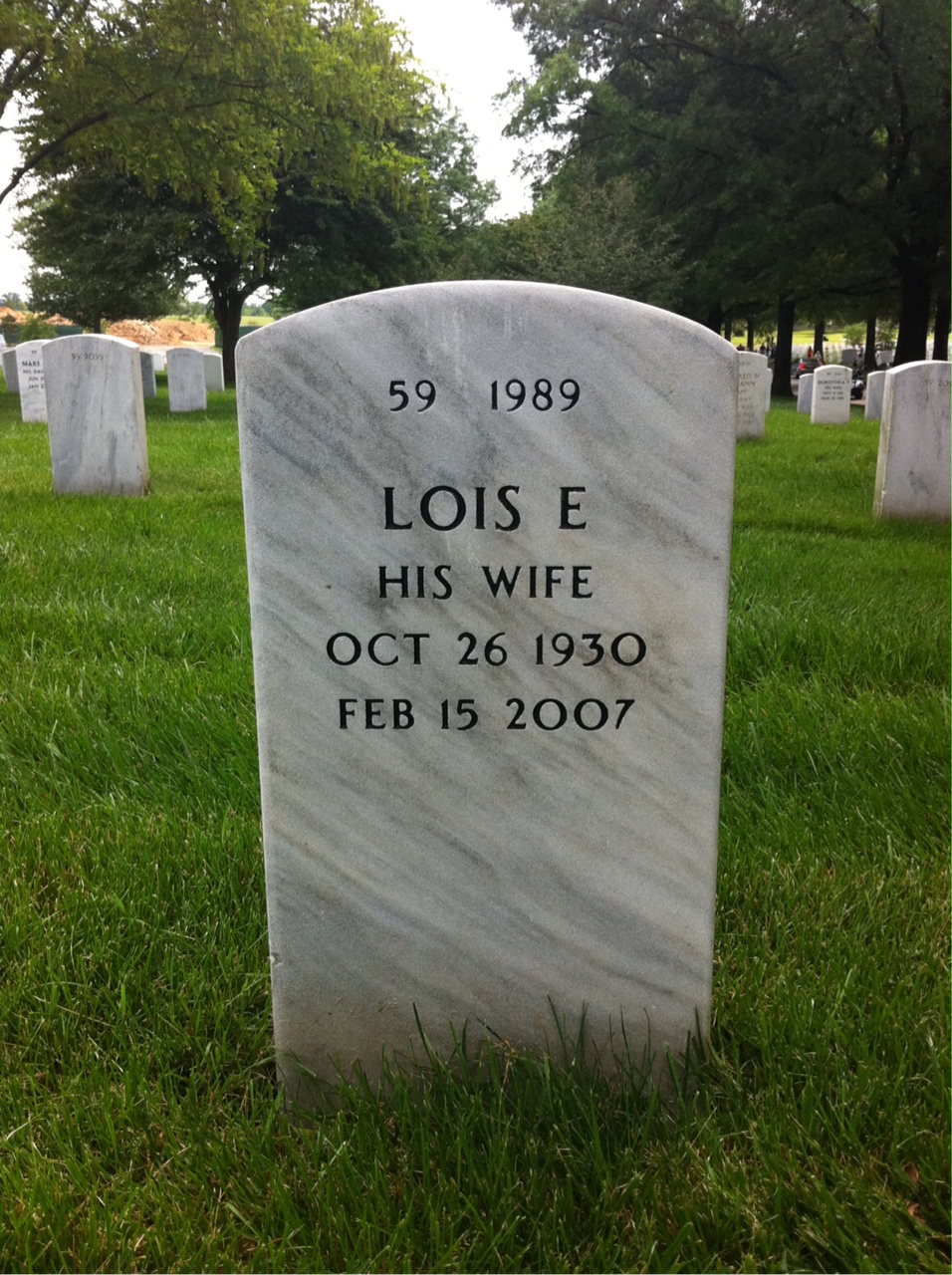 Back of headstone — Emerson Spear
