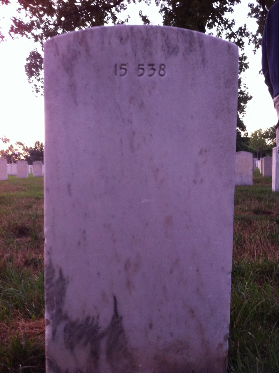 Back of headstone — David Austin