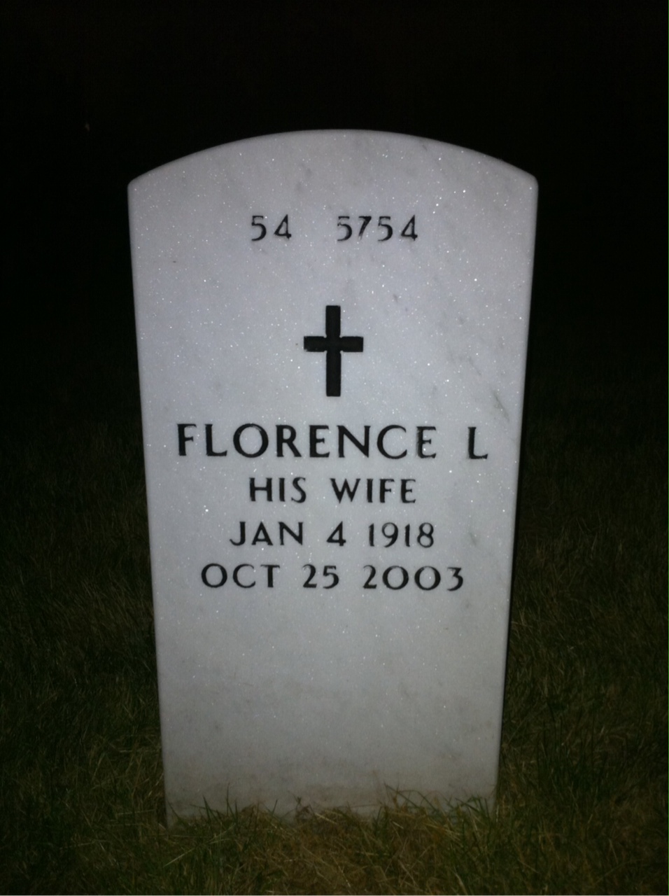 Back of headstone — Leigh Worthing