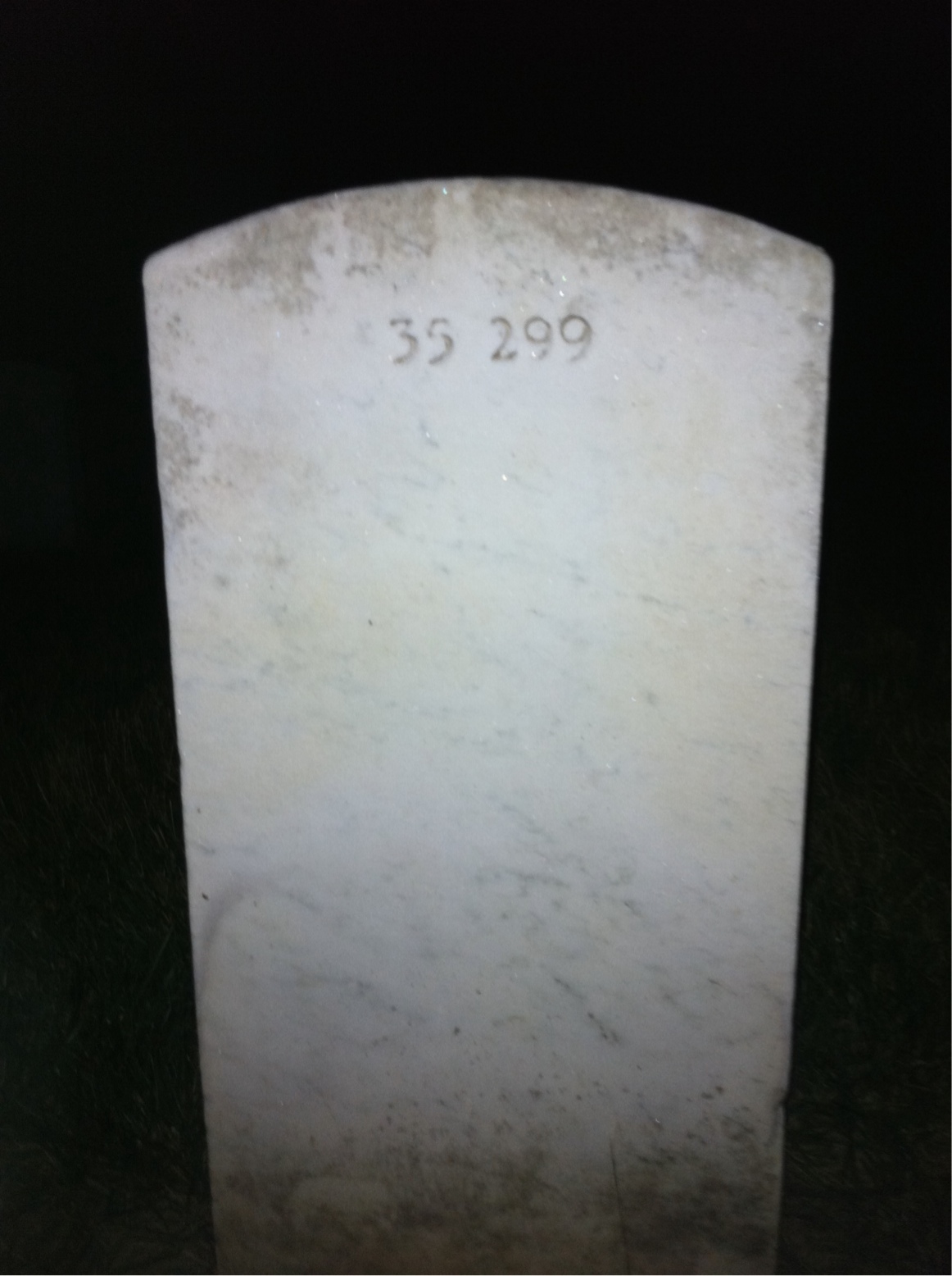 Back of headstone — Carl Avery Gray
