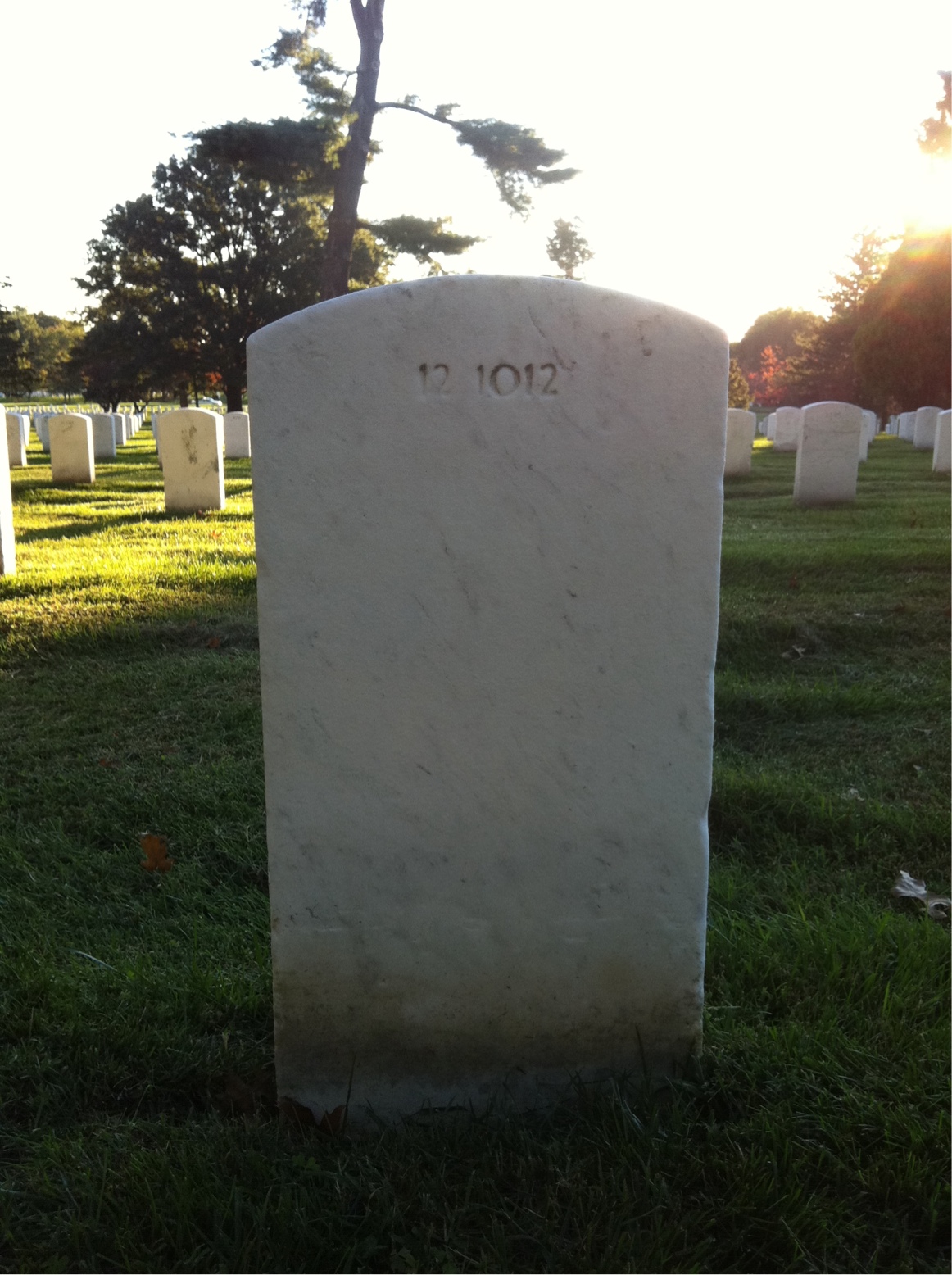 Back of headstone — Thomas N Keenan