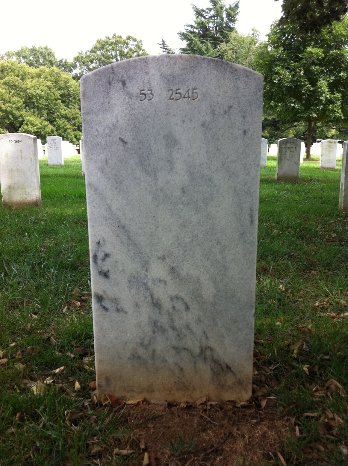Back of headstone — William Thomas Shenton