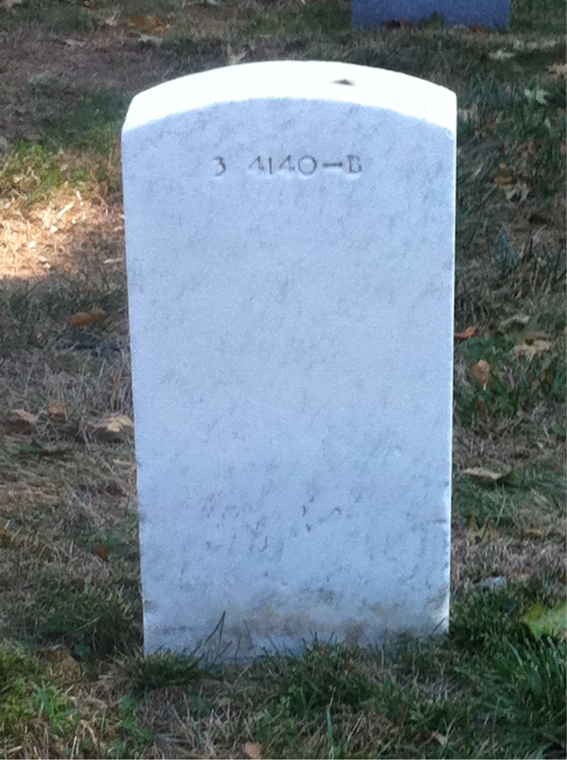 Back of headstone — Frank Bigbie