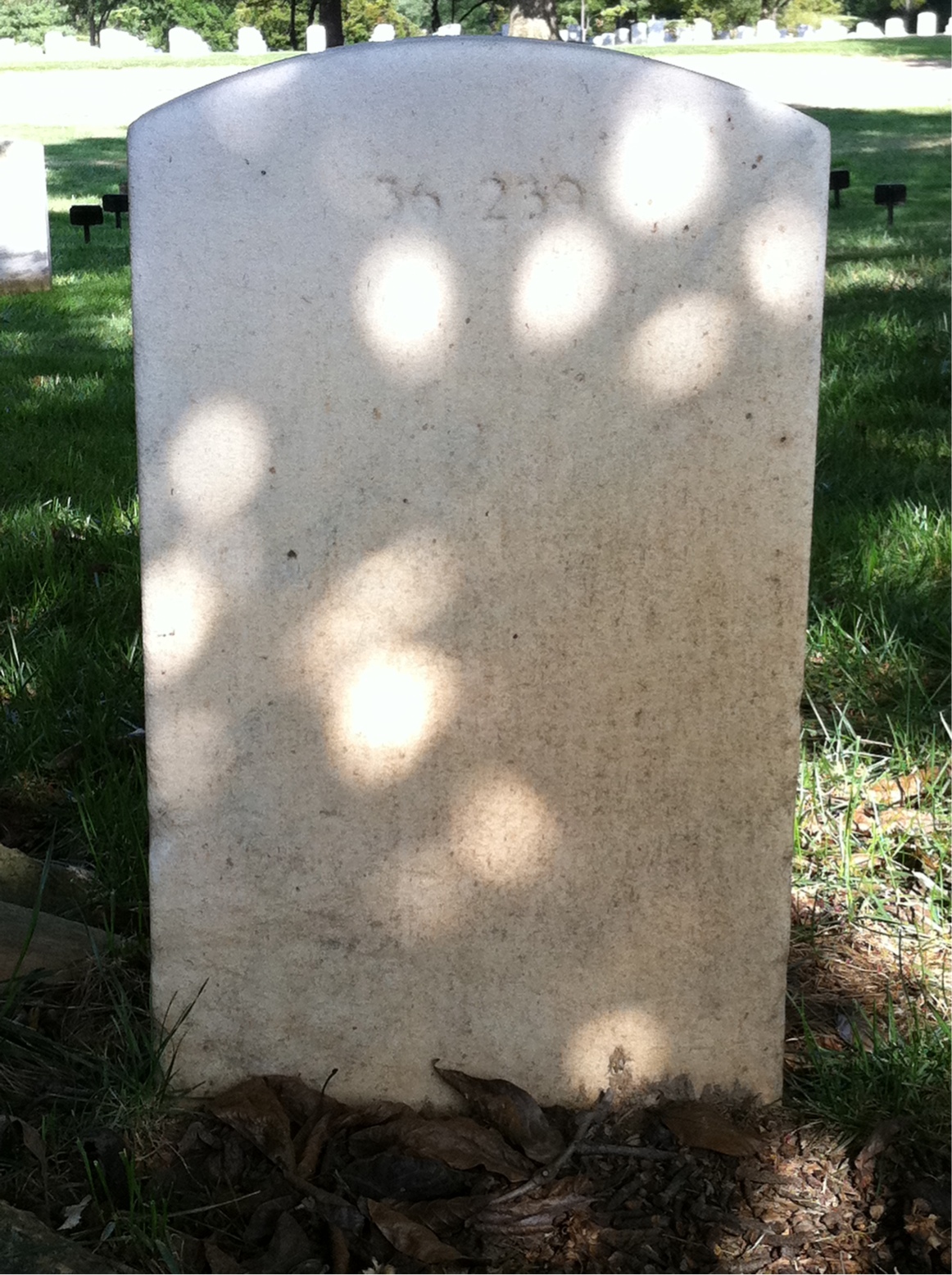 Back of headstone — Morris Andrews