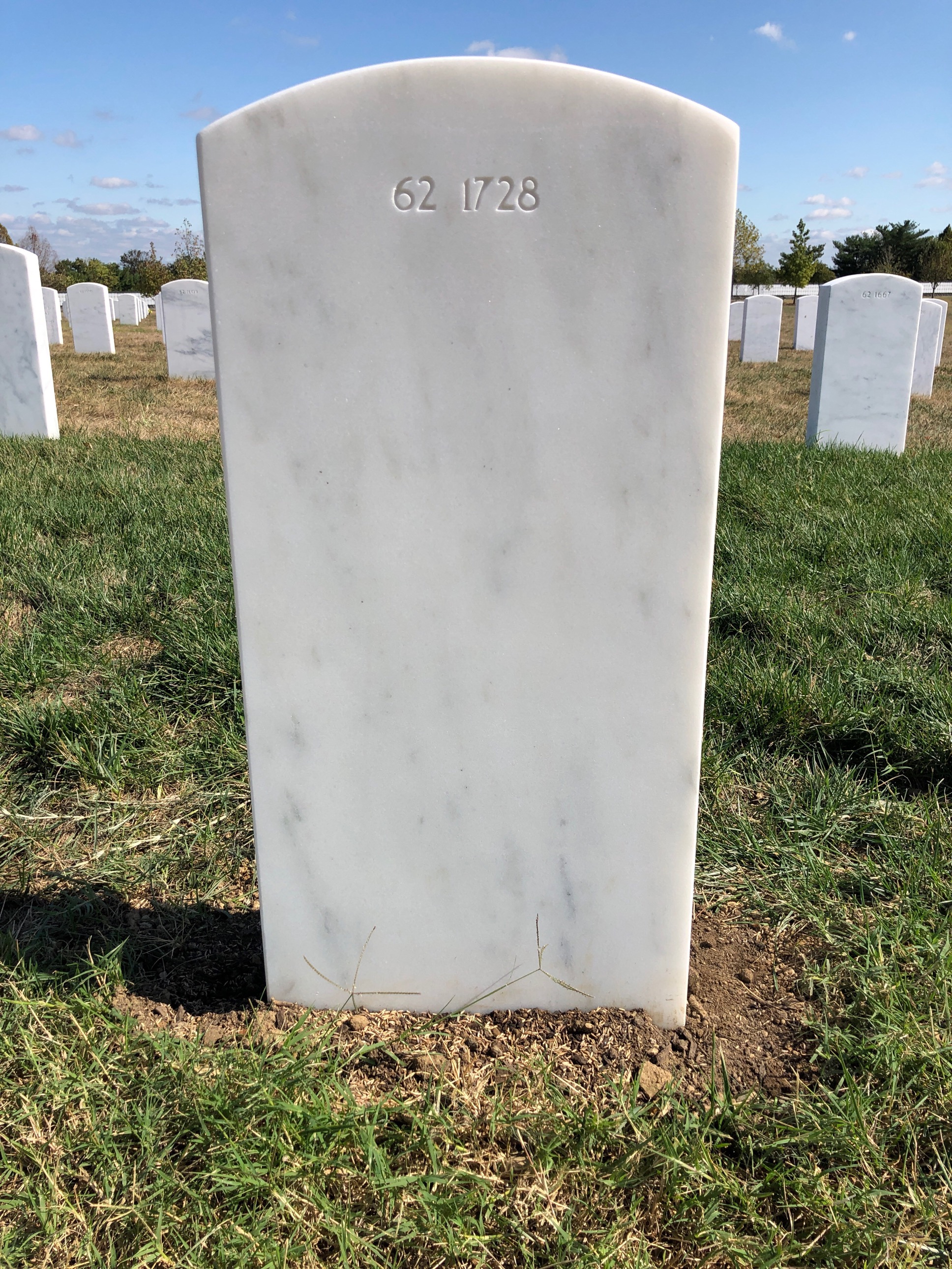 Back of headstone — James Mills