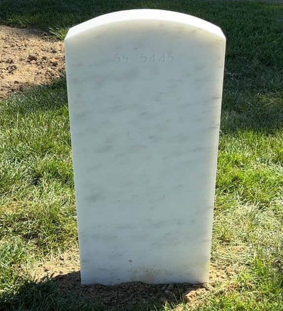 Back of headstone — Mark Baird