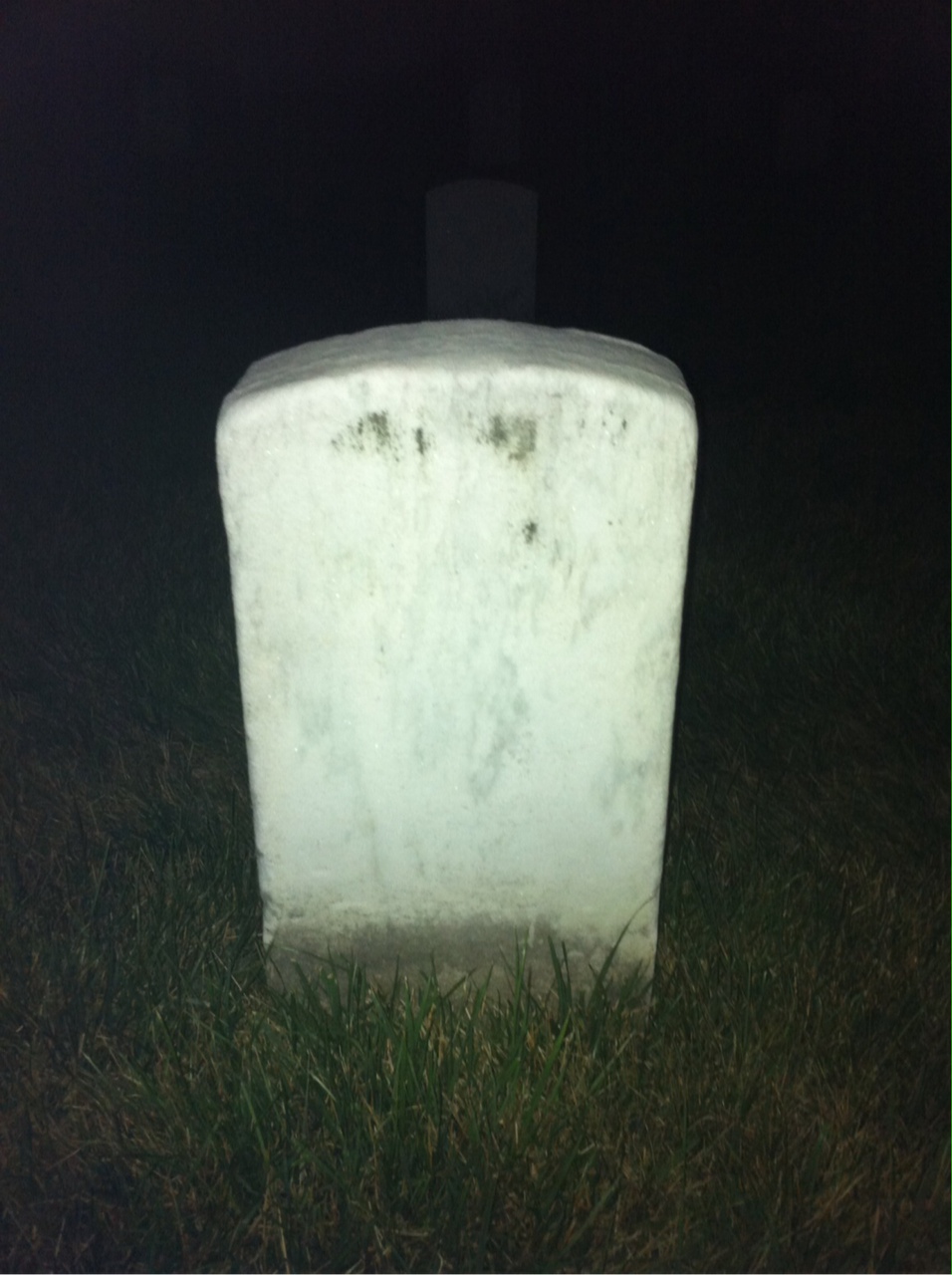 Back of headstone — John Meloy
