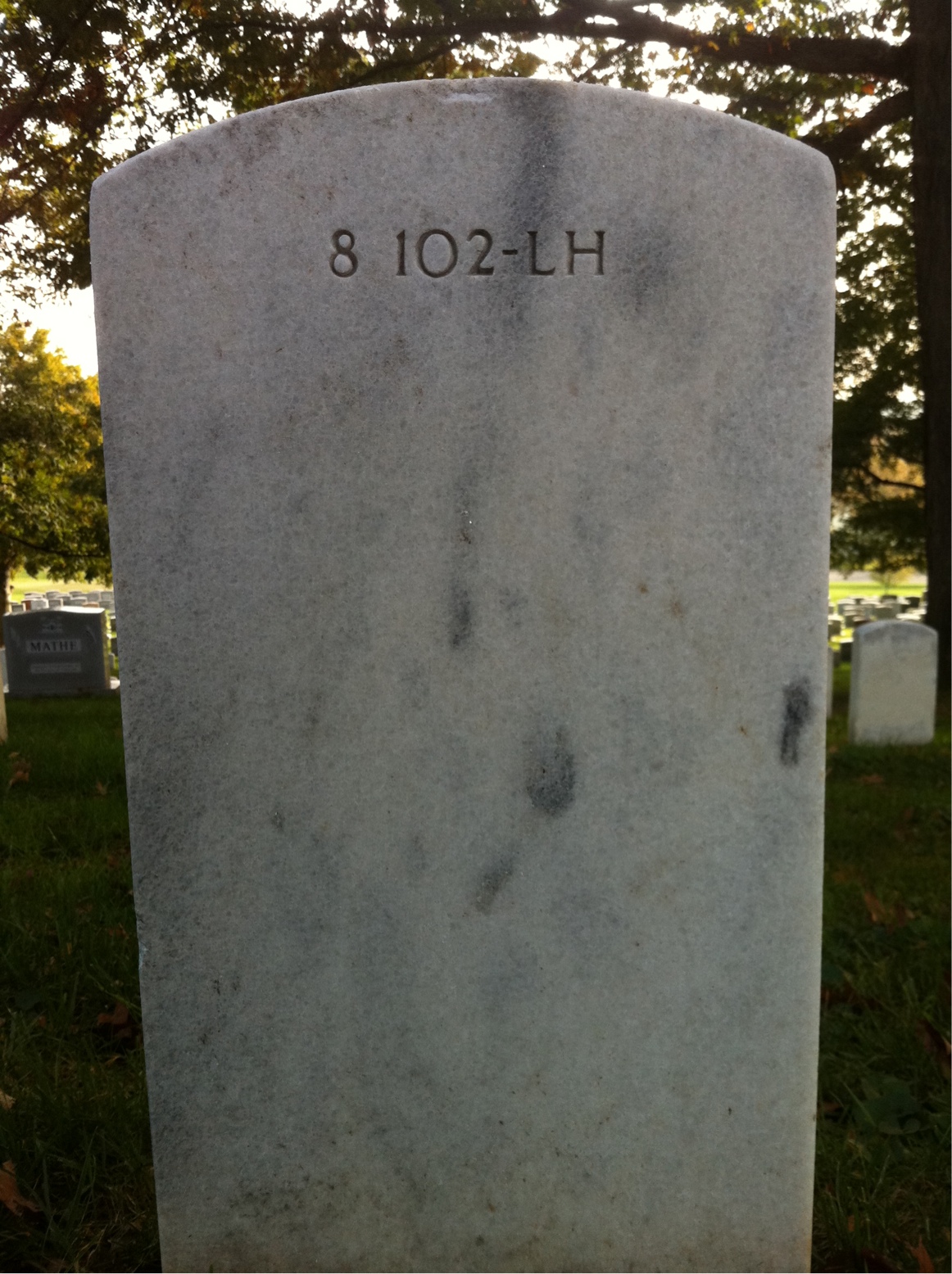 Back of headstone — Minnie Myers