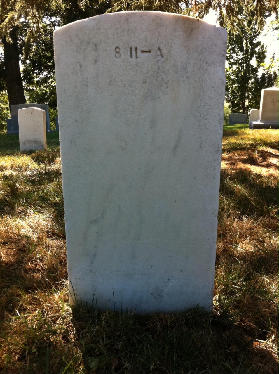 Back of headstone — Sherman Morris