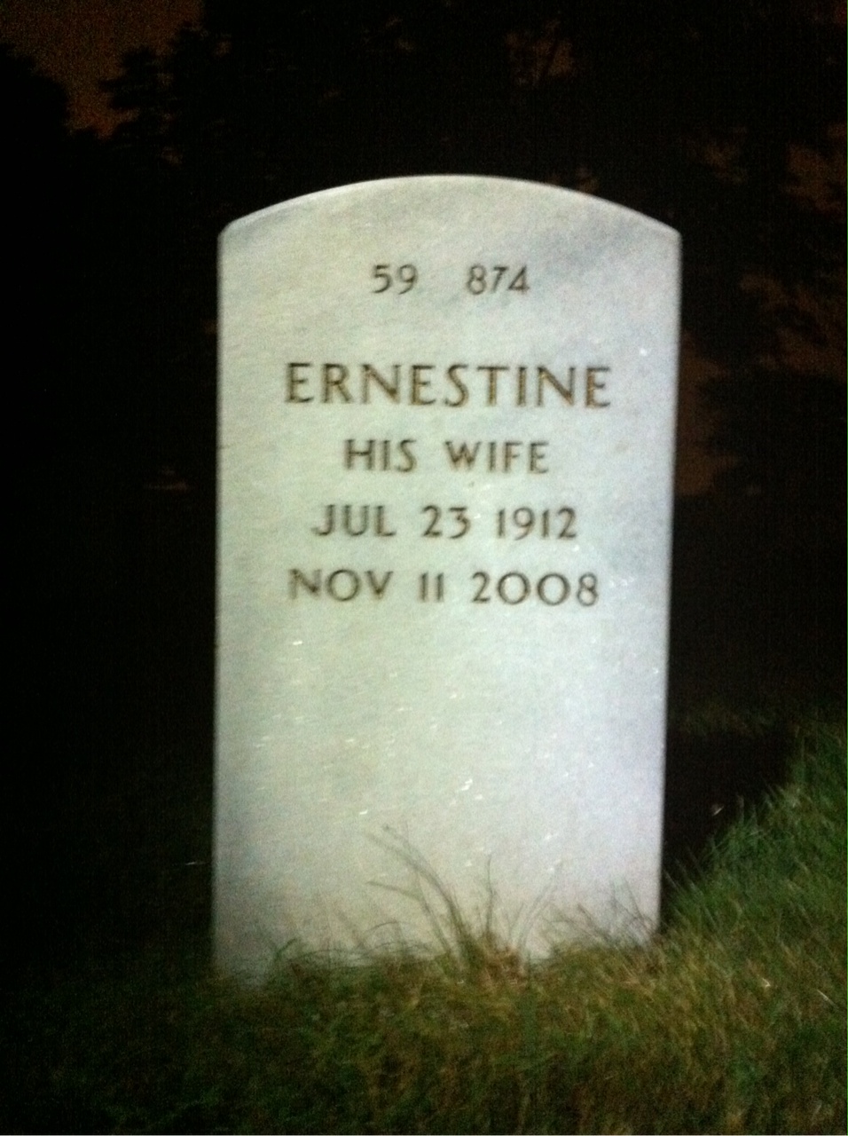 Back of headstone — Richard O'Kane