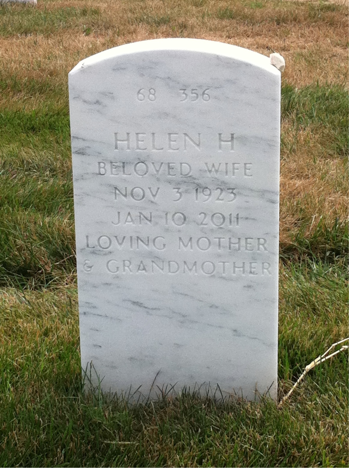 Back of headstone — William Adamek