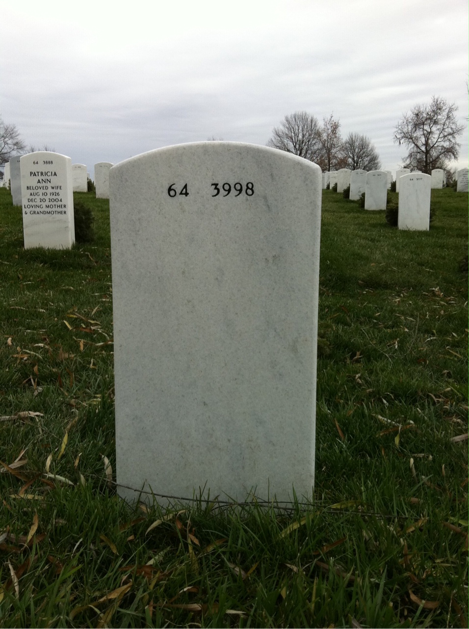Back of headstone — John Ingman