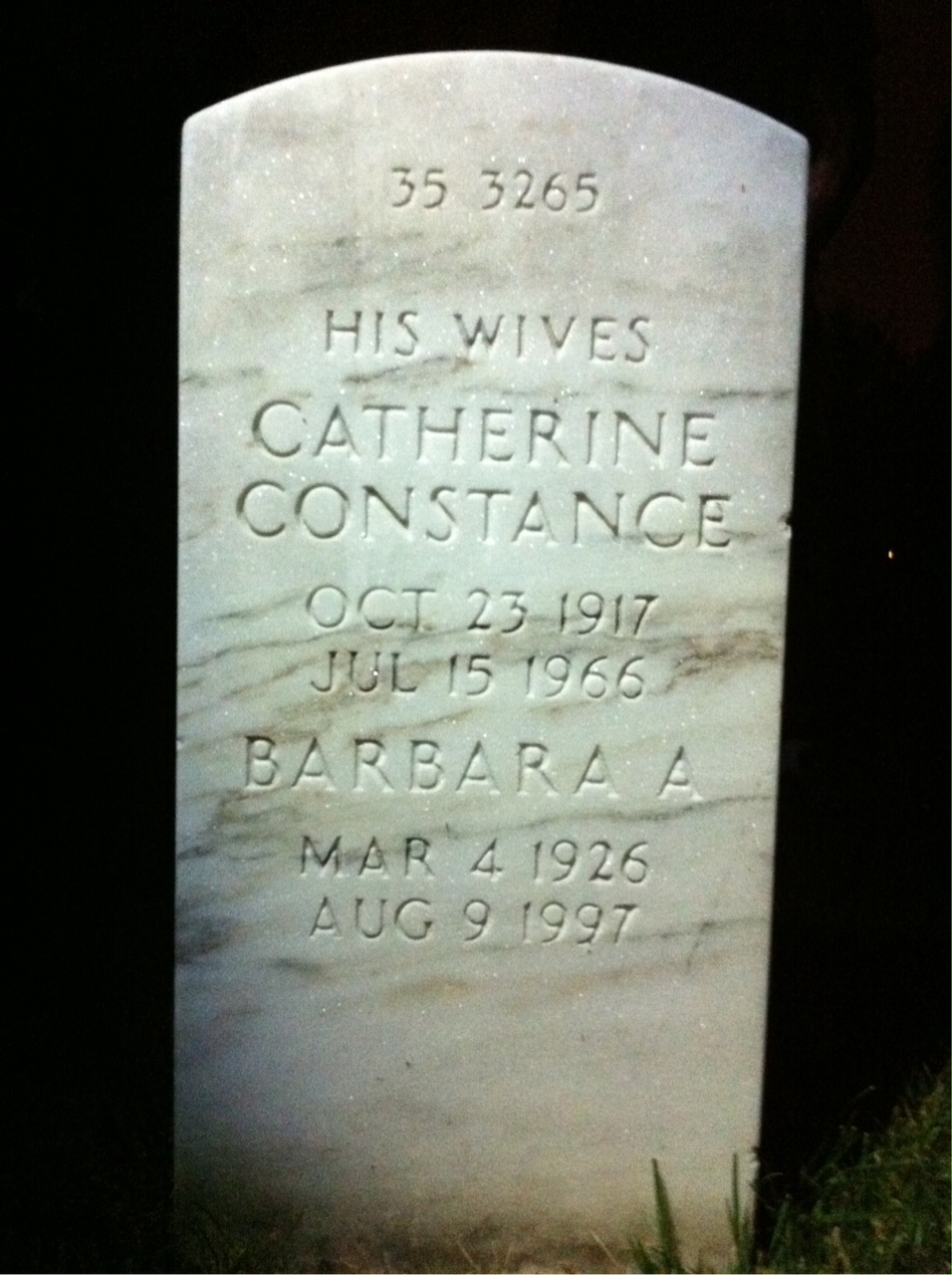 Back of headstone — William Morrison
