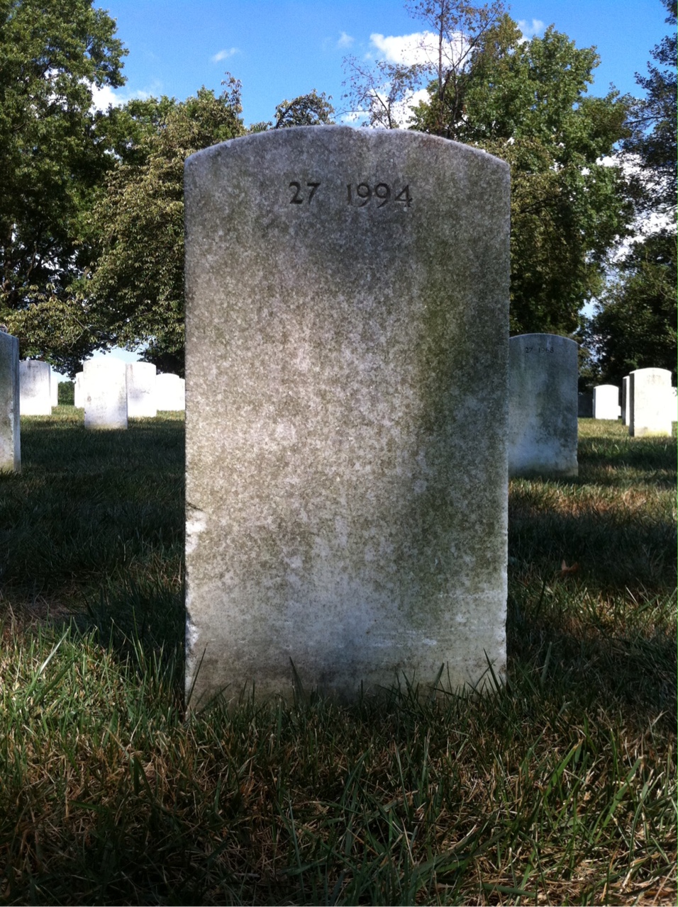 Back of headstone — Luke Mitchell