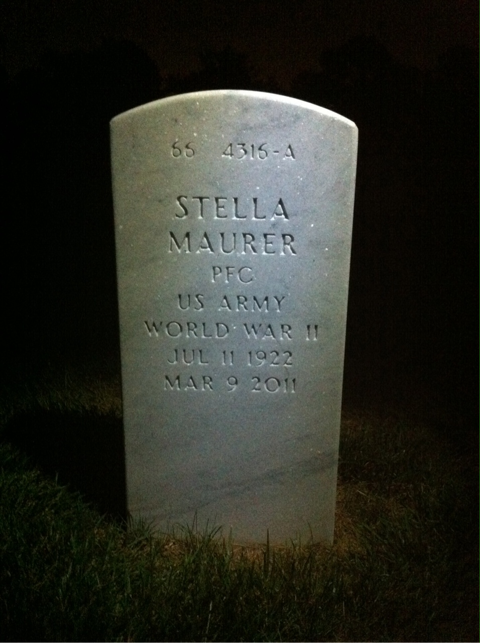 Back of headstone — Stephen Maurer
