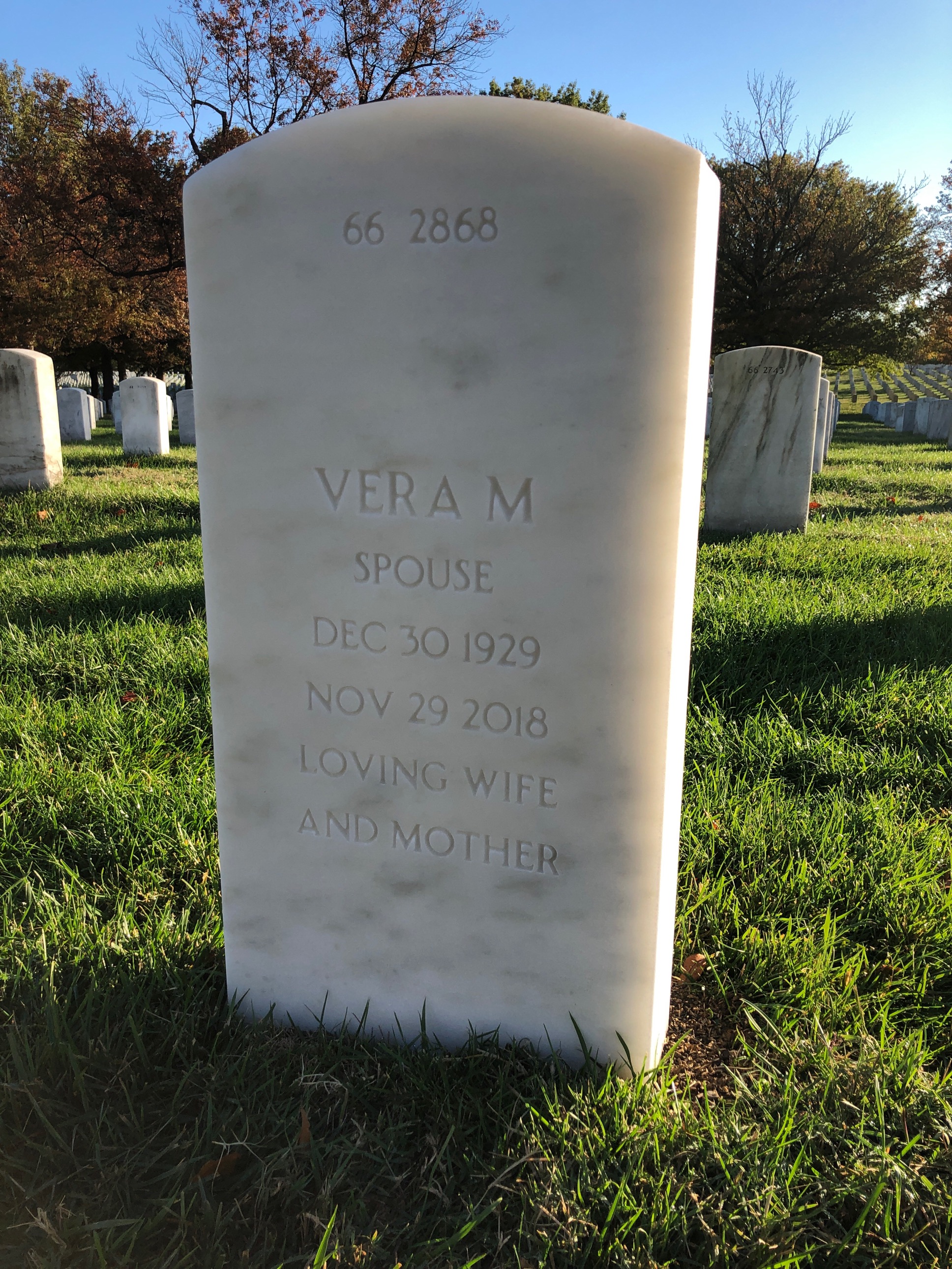 Back of headstone — Francis A Dacrema